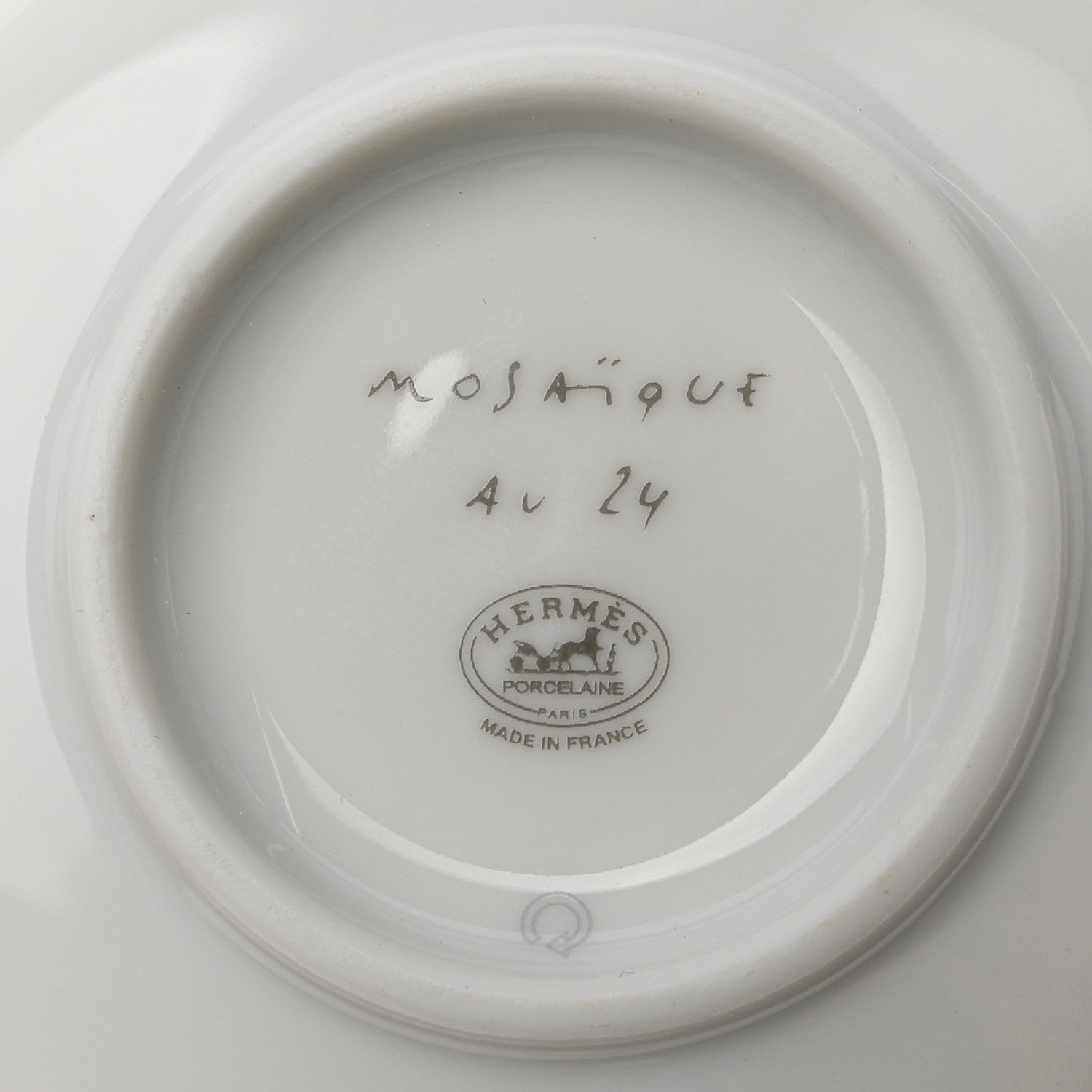 Hermes Porcelain Mosaique Au 24 Platine Soy Dish Set of 2 Platinum 15 of 18
