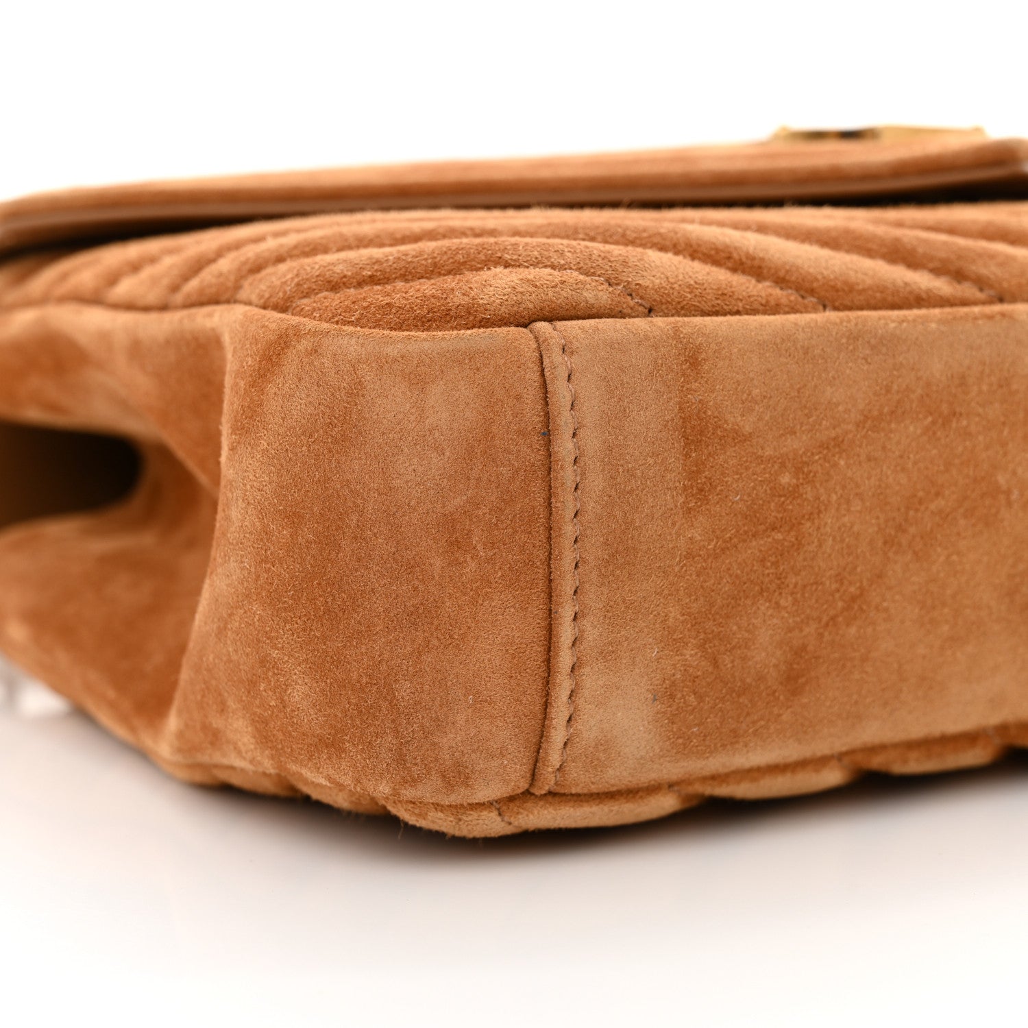 Saint Laurent Suede Matelasse Chevron Monogram Medium College Bag Cinnamon 9 of 12