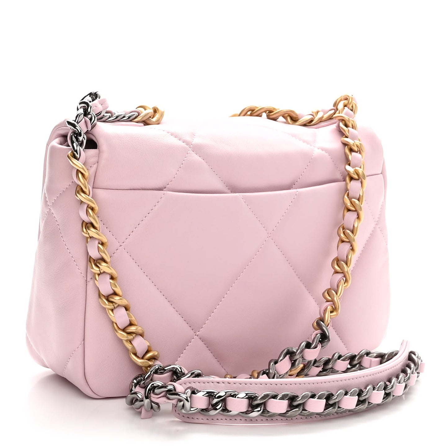 Lambskin Quilted Medium Chanel 19 Flap Light Pink