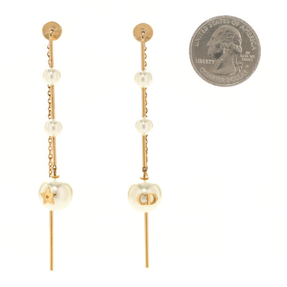 Christian Dior Pearl Drop Earrings Gold 2 of 4