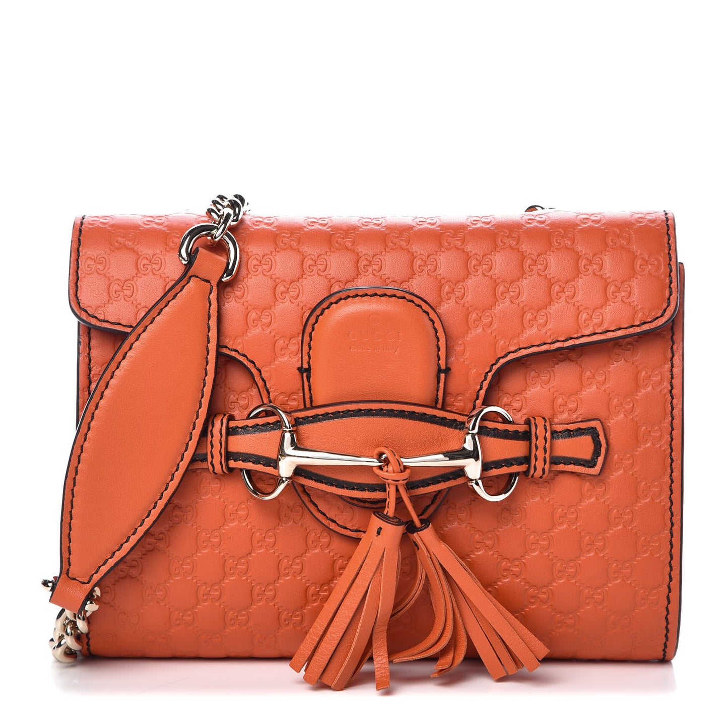 Soft Microguccissima Mini Emily Chain Shoulder Bag Sun Orange