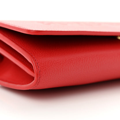 Burberry Grainy Calfskin Logo Henley Wallet On Chain Red 10 of 13