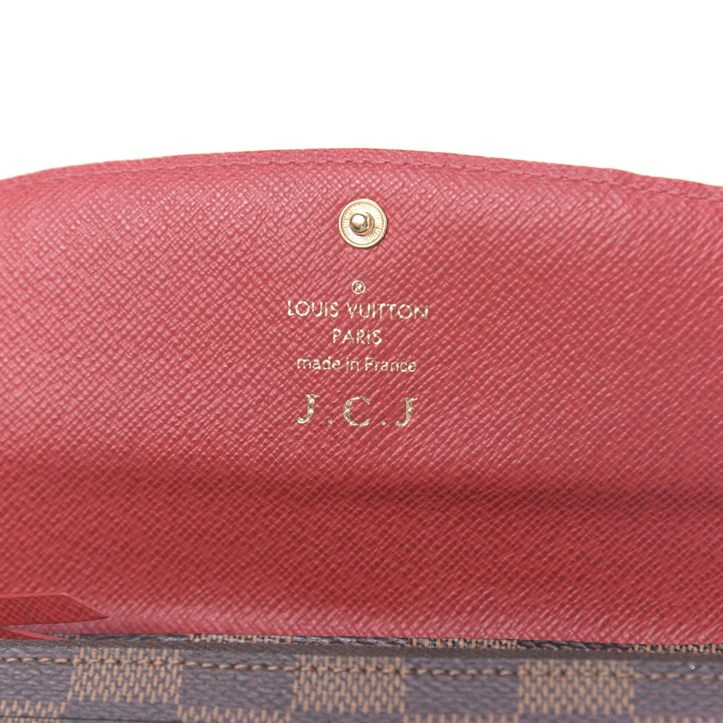 Damier Ebene Emilie Wallet Red