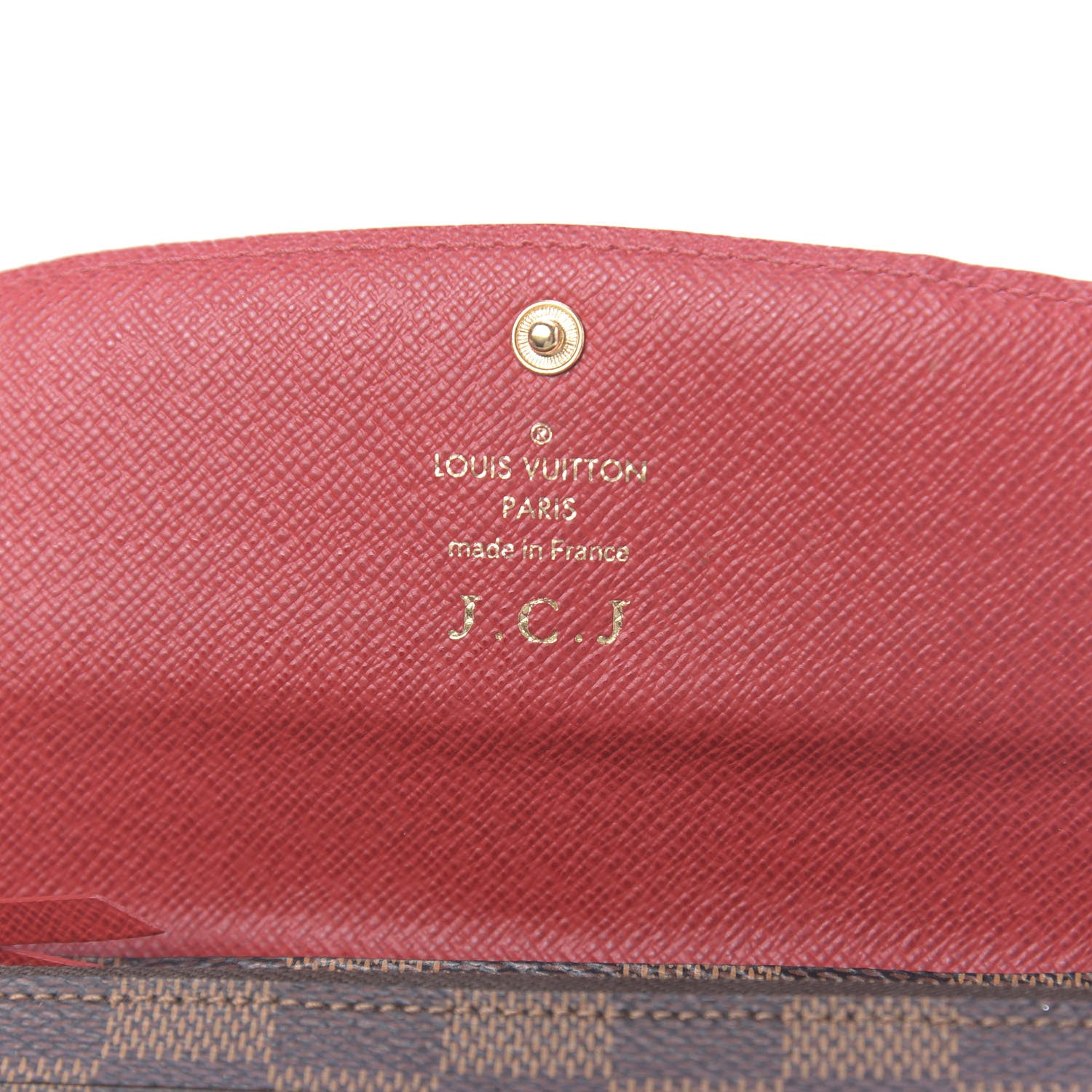 Louis Vuitton Damier Ebene Emilie Wallet Red 6 of 11