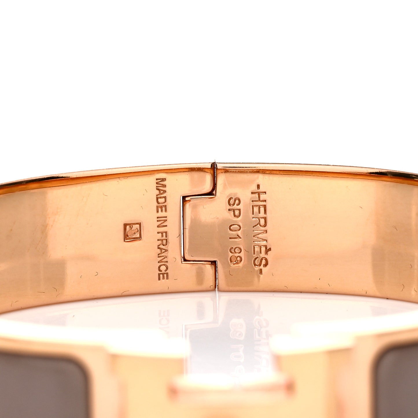 Enamel Narrow Clic Clac H Bracelet PM Marron Glace