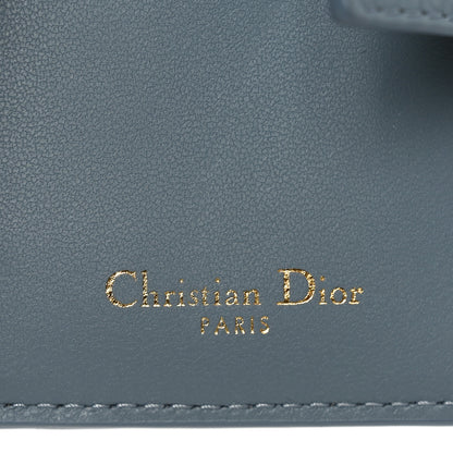 Christian Dior Supple Calfskin Cannage Caro Dandelion Card Holder Cloud Blue 6 of 8