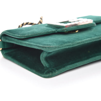 Gucci Velvet Crystal Square G Shoulder Bag Green 5 of 9