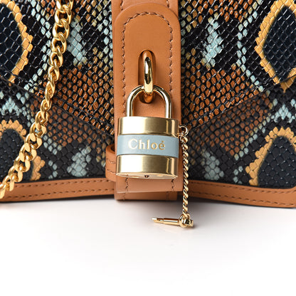 Chloe Python Embossed Shiny Calfskin Mini Aby Chain Shoulder Bag Faded Blue 9 of 9