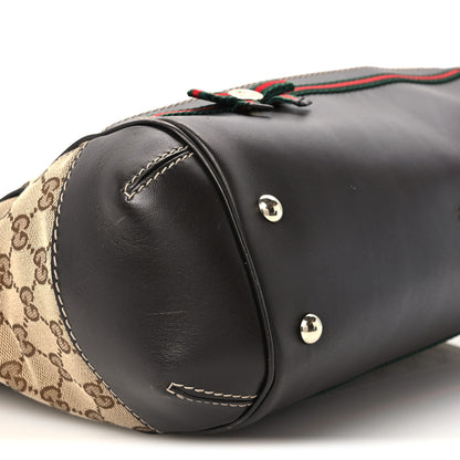Gucci Monogram Web Mayfair Top Handle Satchel Dark Brown 9 of 10