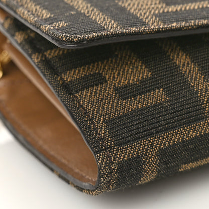 Fendi Fabric Jacquard FF 1974 Continental Wallet On Chain Tobacco Moro 8 of 9