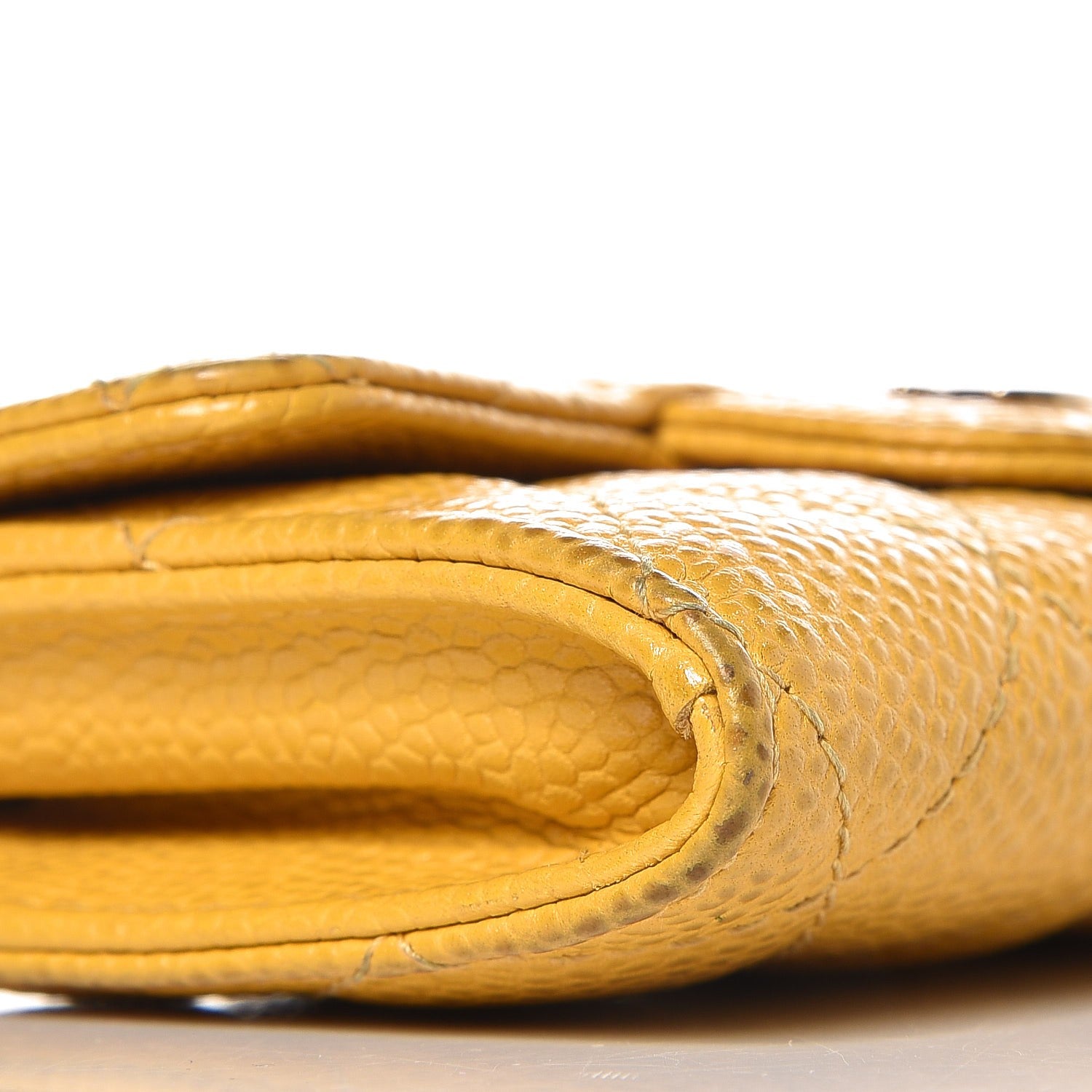 Chanel Caviar Quilted Flap Card Holder Yellow 9 of 16