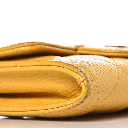 Chanel Caviar Quilted Flap Card Holder Yellow 9 of 16