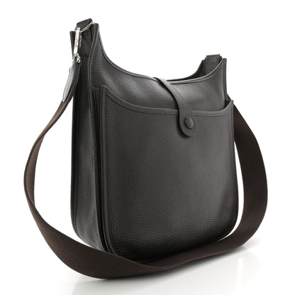 Hermes Taurillon Clemence Evelyne II PM Chocolate 3 of 11