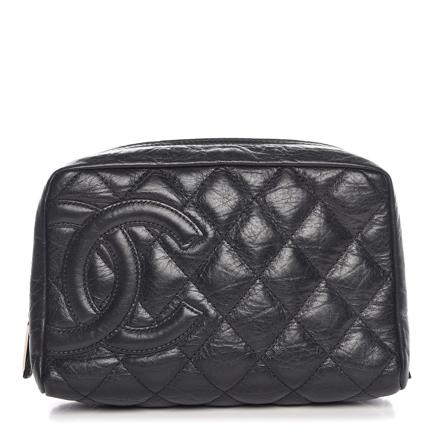 Chanel Aged Calfskin Quilted Cambon Cosmetic Case Black 1 of 8