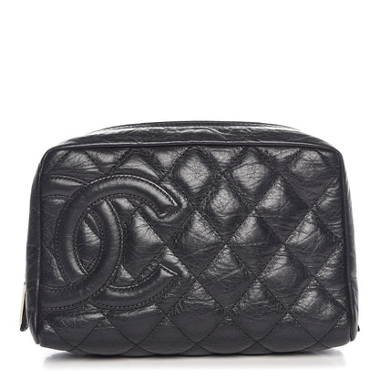 Chanel Aged Calfskin Quilted Cambon Cosmetic Case Black 1 of 8