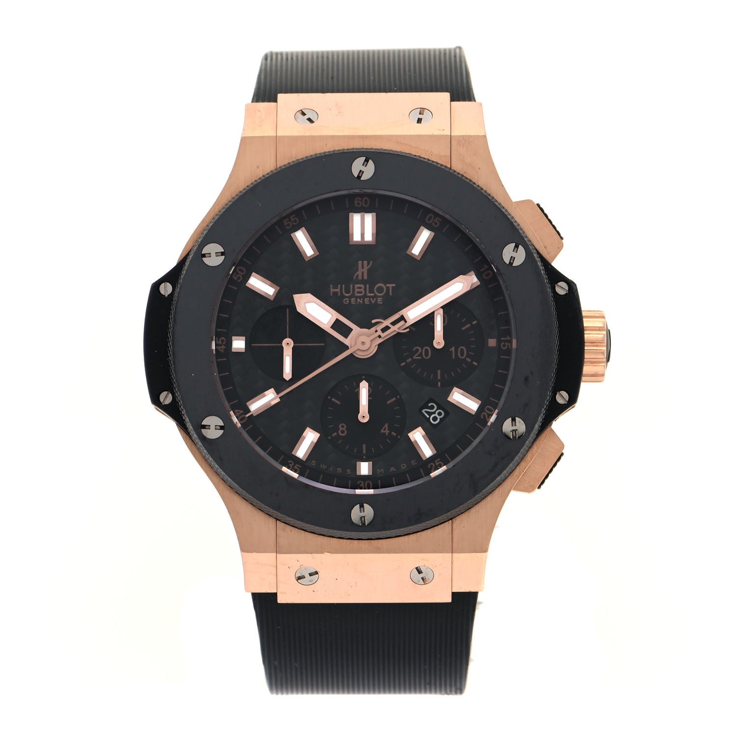 Hublot 18K Rose Gold Titanium Rubber 44mm Big Bang Evolution Automatic Watch Black 301.PM.1780. RX 1 of 5