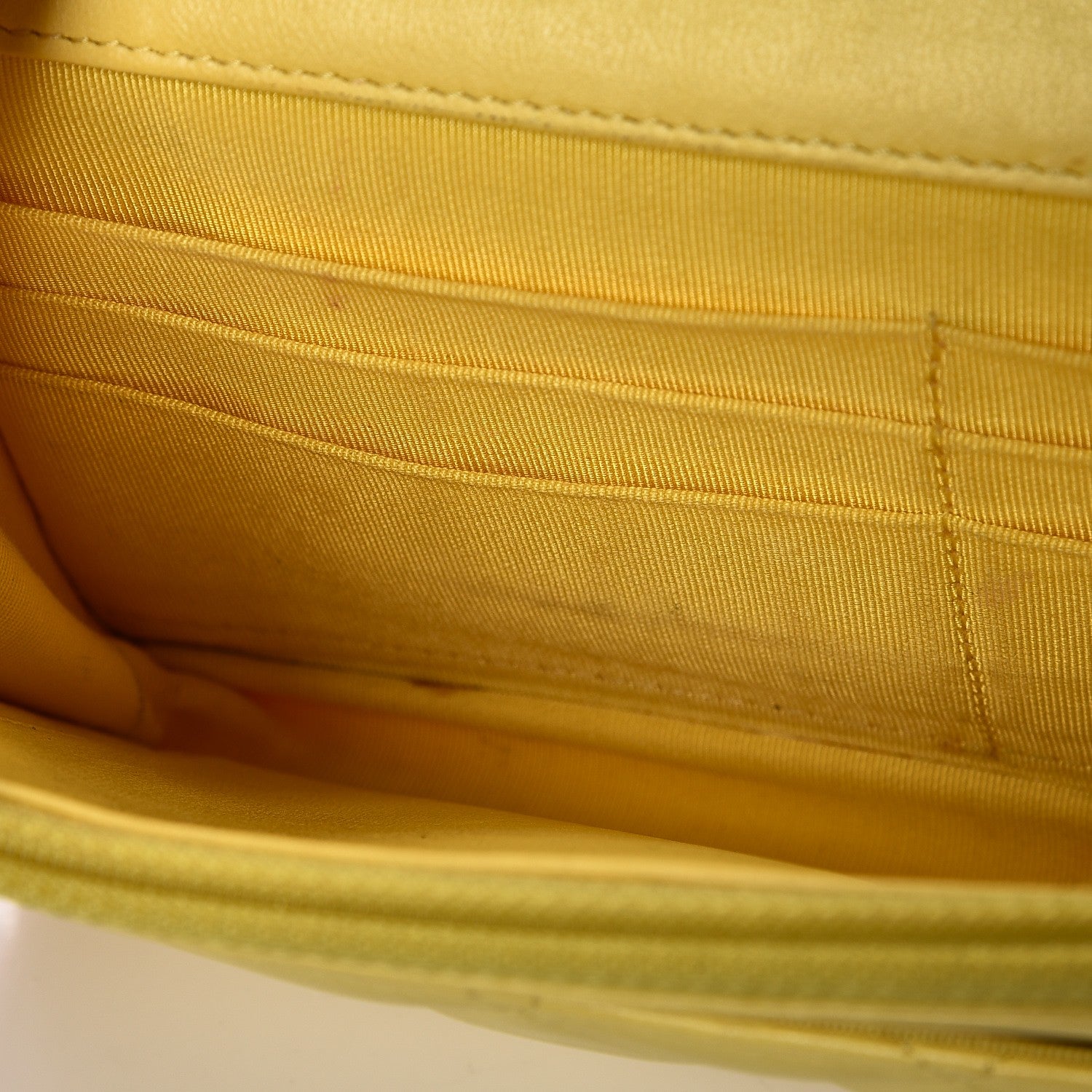 Chanel Lambskin Quilted Wallet on Chain WOC Yellow 11 of 21