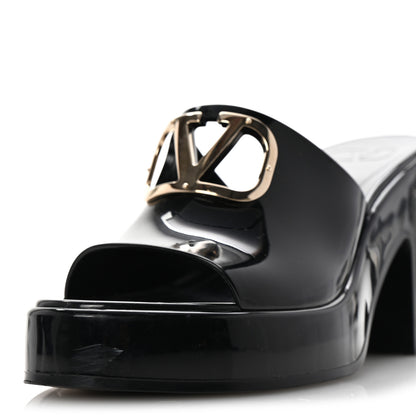 Valentino Garavani Rubber VLogo PM Platform Slide Sandals 39 Black 11 of 13