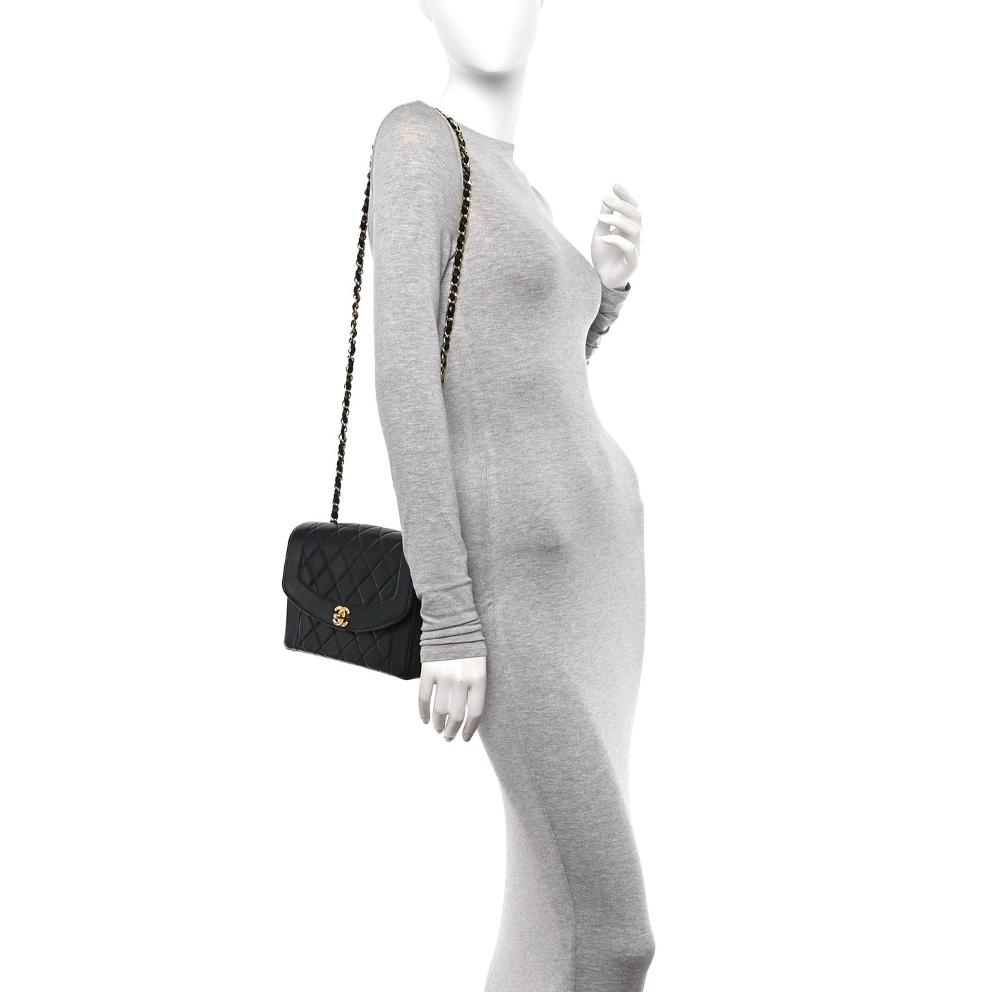 Lambskin Quilted Medium Single Flap Black