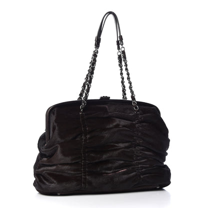 Chanel Pony Hair Sharpei Frame Tote Dark Brown 3 of 13