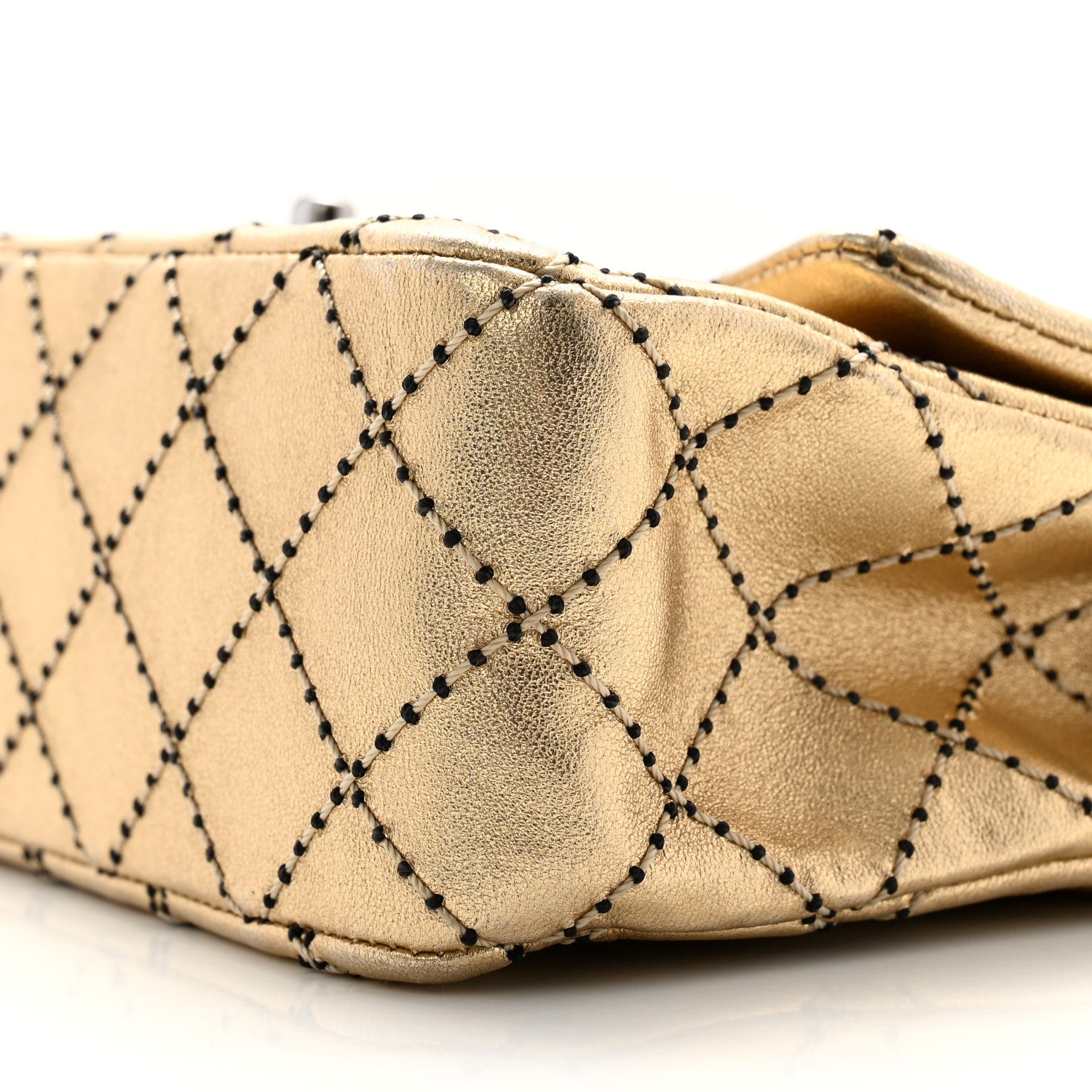 Chanel Metallic Lambskin Quilted Mini Rectangular Flap Gold 10 of 14
