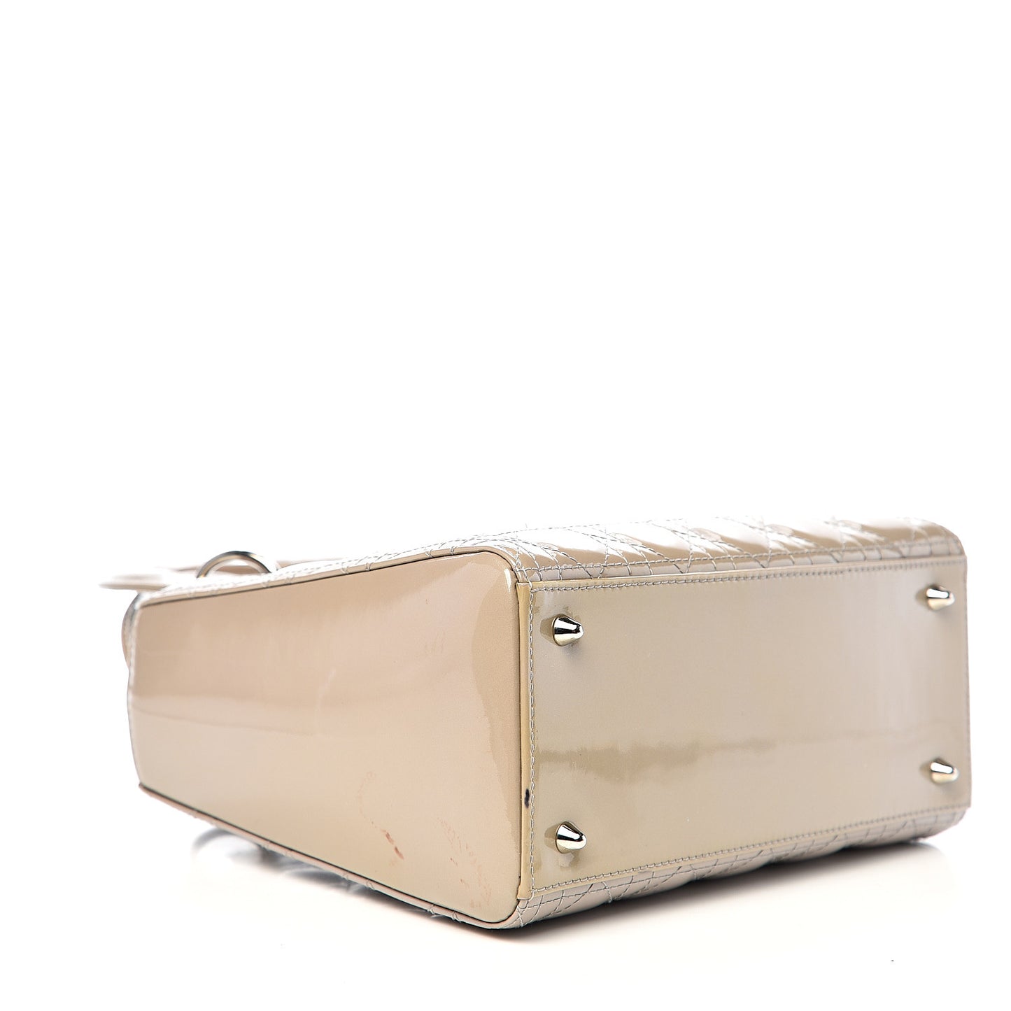 Pearlized Patent Cannage Medium Lady Dior Grey