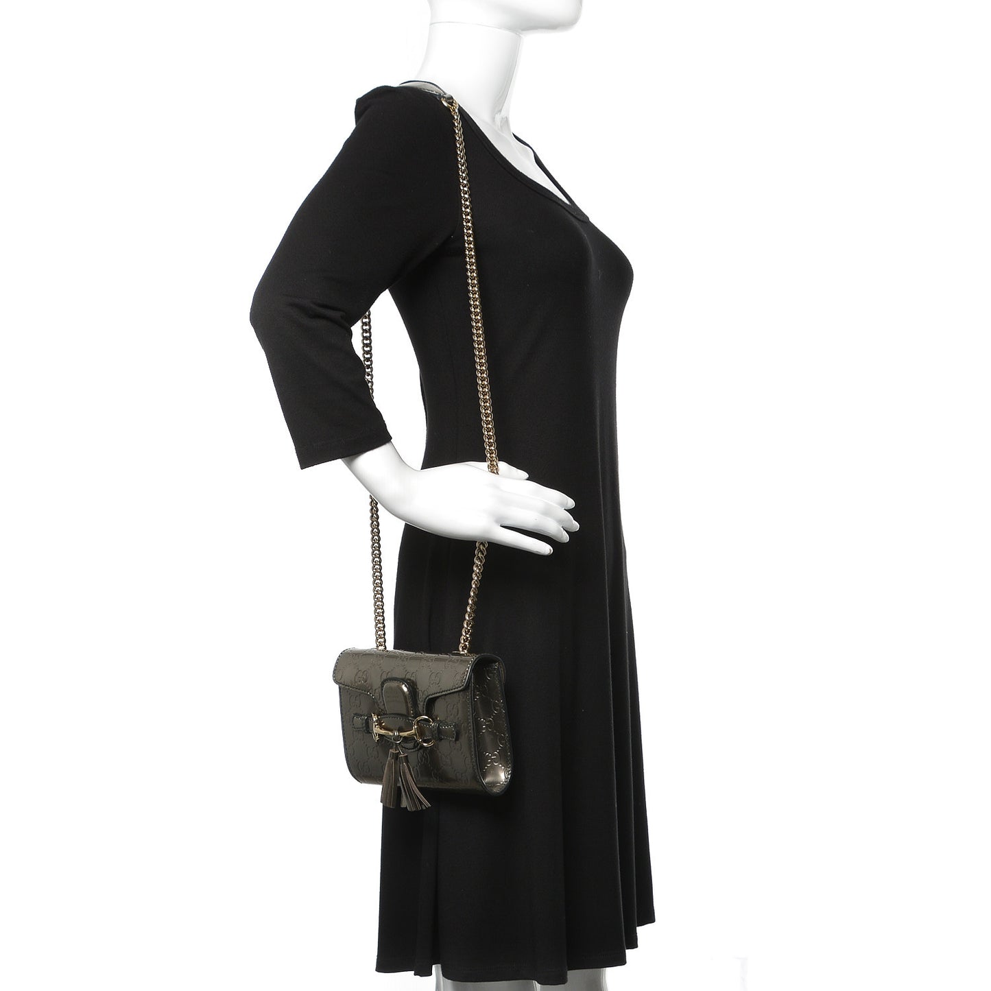 Shine Guccissima Mini Emily Chain Shoulder Bag Sasso