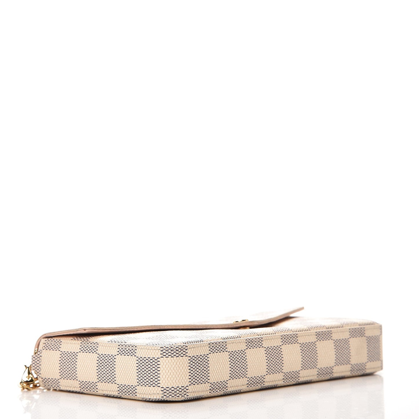 Damier Azur Pochette Felicie Chain Wallet Rose Ballerine
