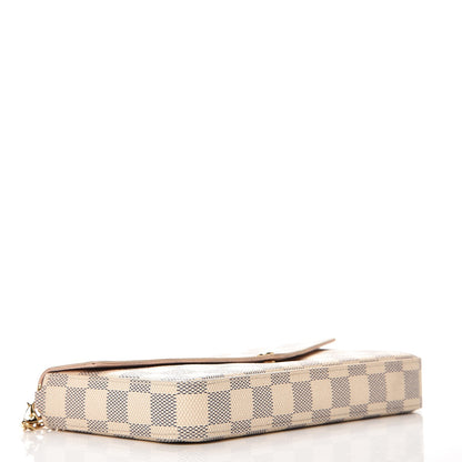 Louis Vuitton Damier Azur Pochette Felicie Chain Wallet Rose Ballerine 4 of 9