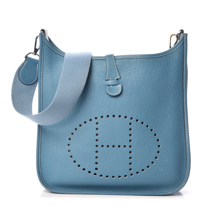 Hermes Taurillon Clemence Evelyne PM Blue Jean 1 of 9