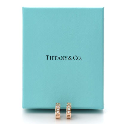 Tiffany 18K Rose Gold Diamond Atlas Hoop Earrings 5 of 5