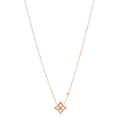 Louis Vuitton 18K Pink Gold Diamond Pink Mother of Pearl Color Blossom BB Star Pendant Necklace 1 of 5
