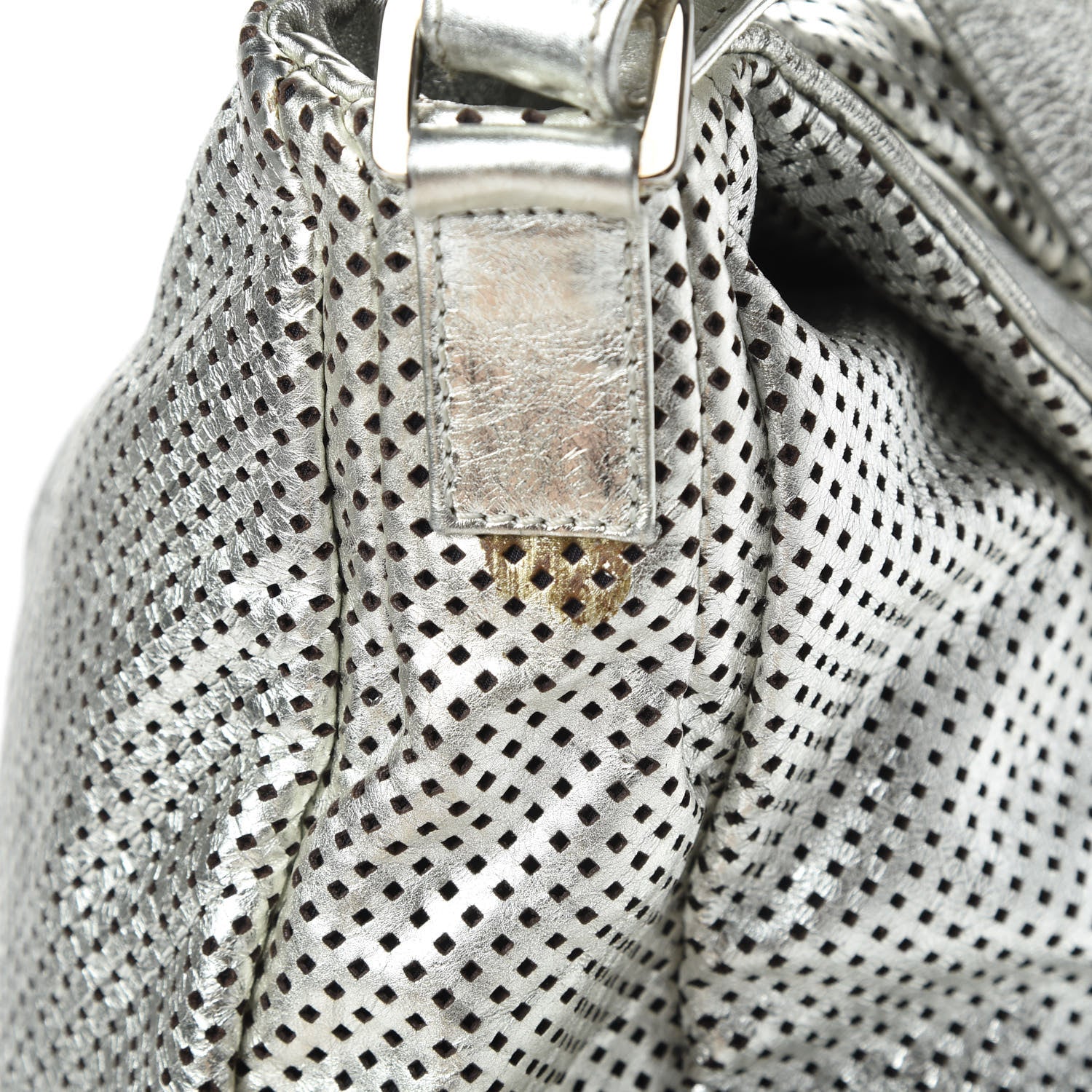 Chanel Metallic Glazed Calfskin Perforated Medium Rodeo Drive Tote Silver 12 of 14