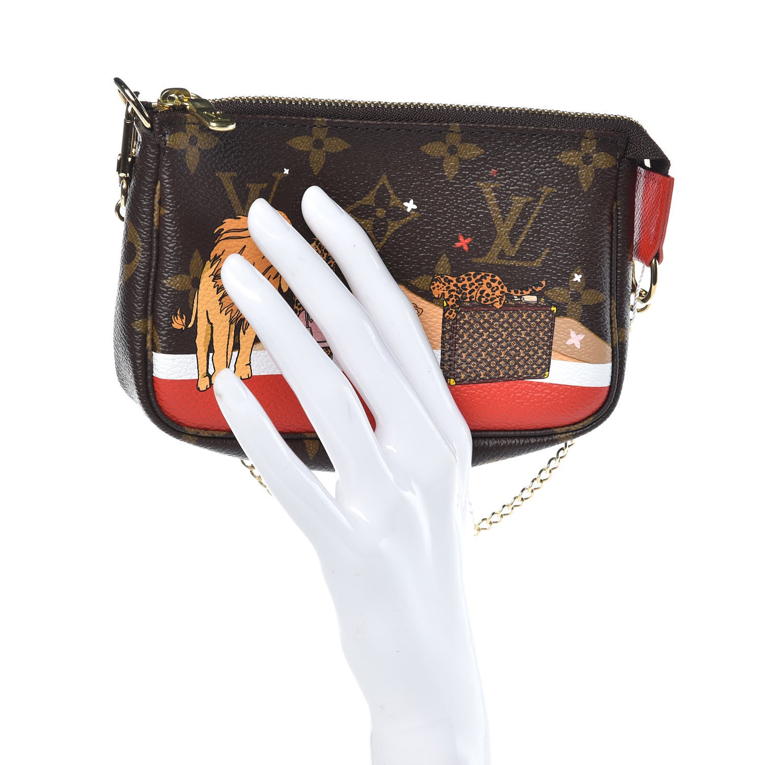 Louis Vuitton Monogram 2018 Christmas Animation Mini Cats Pochette Accessories 2 of 8