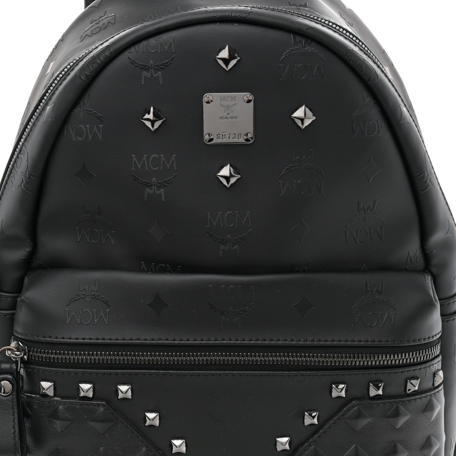 MCM Visetos Crystals Studded Stark Small Backpack Black 8 of 10