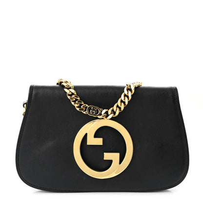 Gucci Roxy Calfskin Blondie Chain Shoulder Flap Bag Black 1 of 10