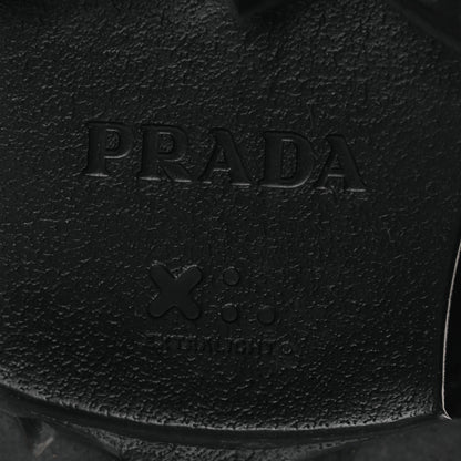Prada Spazzolato Rois Nylon Metal Triangle Logo Monolith Pouch Pocket 55mm Boots 40.5 Black 8 of 12