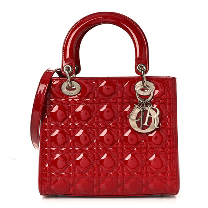 Christian Dior Patent Cannage Medium Lady Dior Red 1 of 8