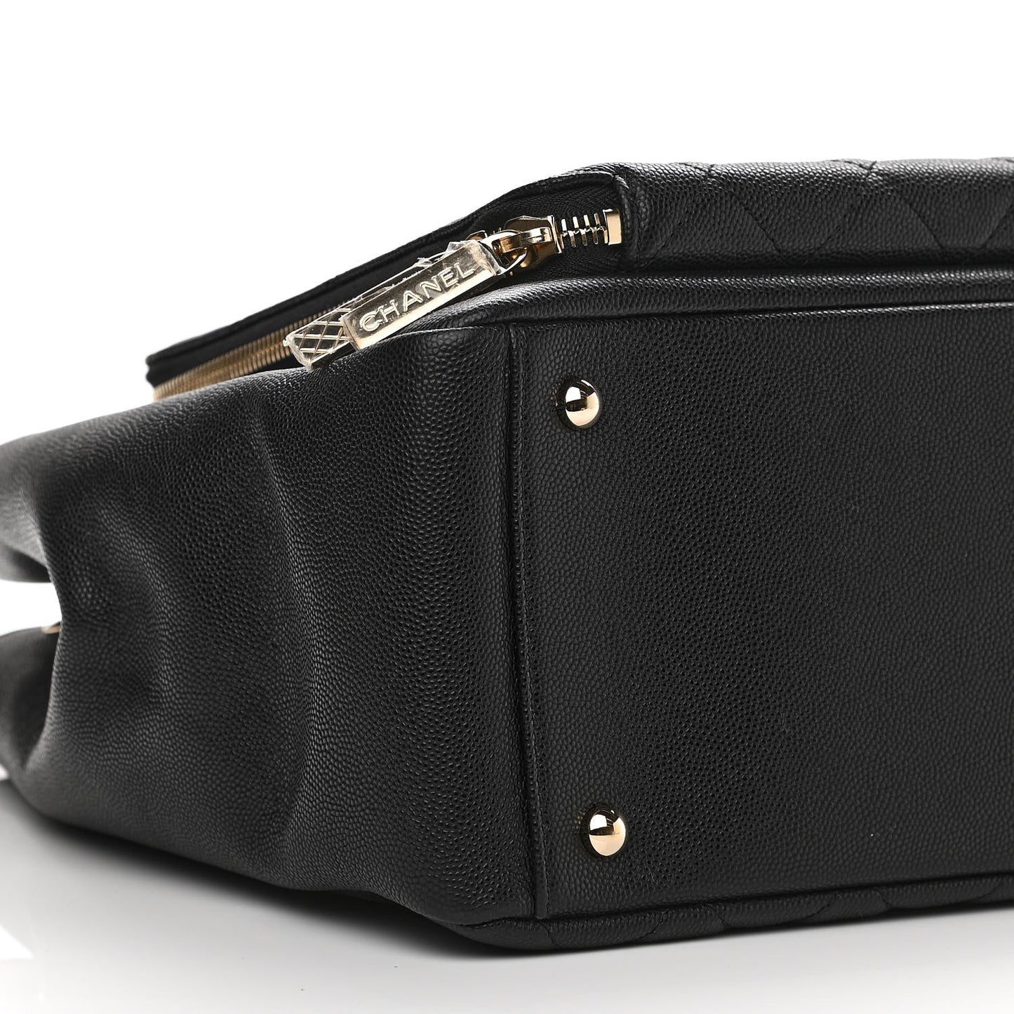 Caviar Quilted Large Business Affinity Shopping Bag Black