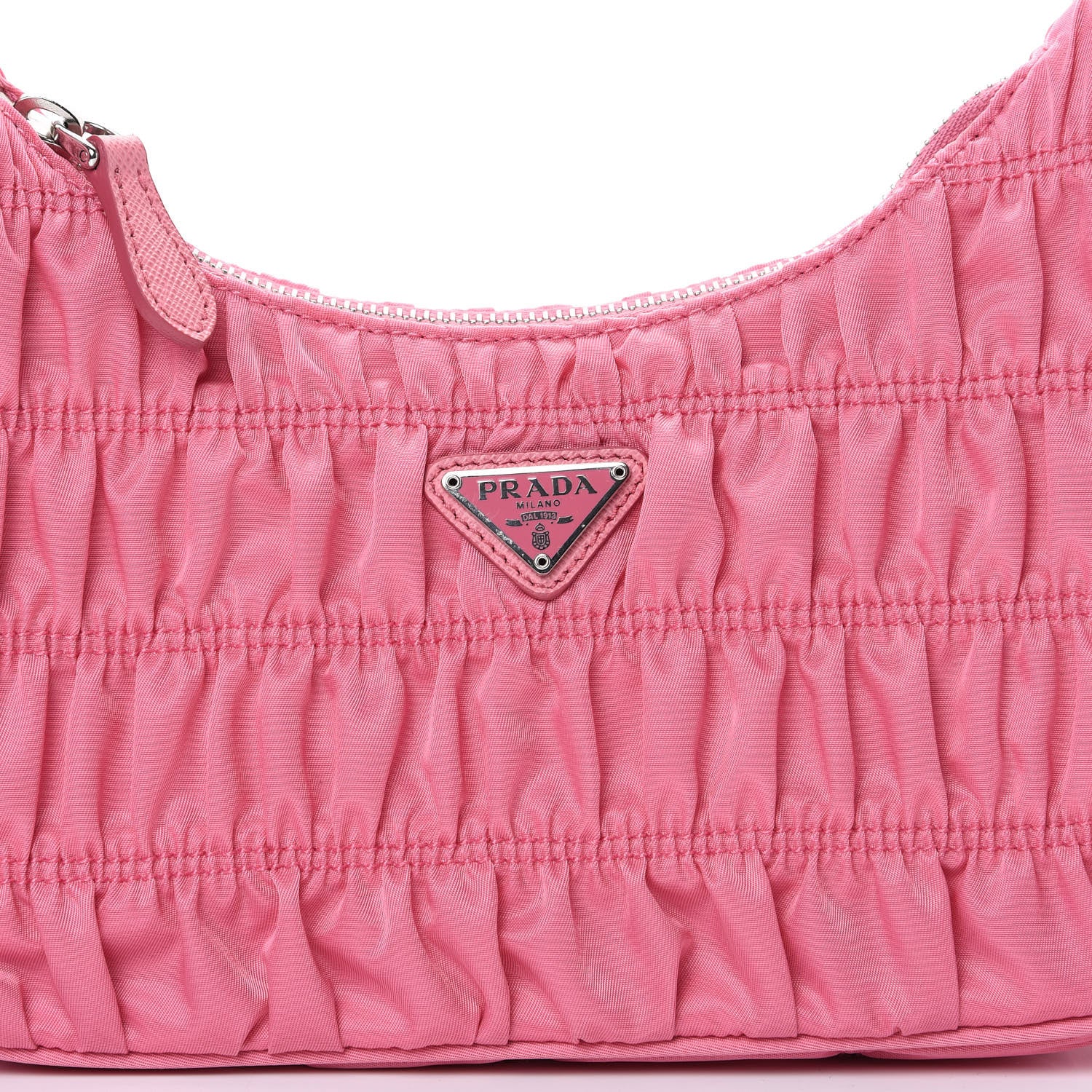 Prada Tessuto Nylon Gaufre Shoulder Bag Begonia 7 of 9