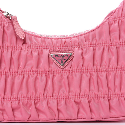 Prada Tessuto Nylon Gaufre Shoulder Bag Begonia 7 of 9