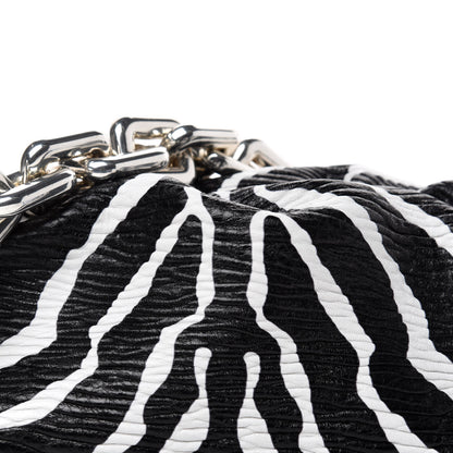 Bottega Veneta Nappa Zebra Print The Pouch Chain White Black 11 of 11