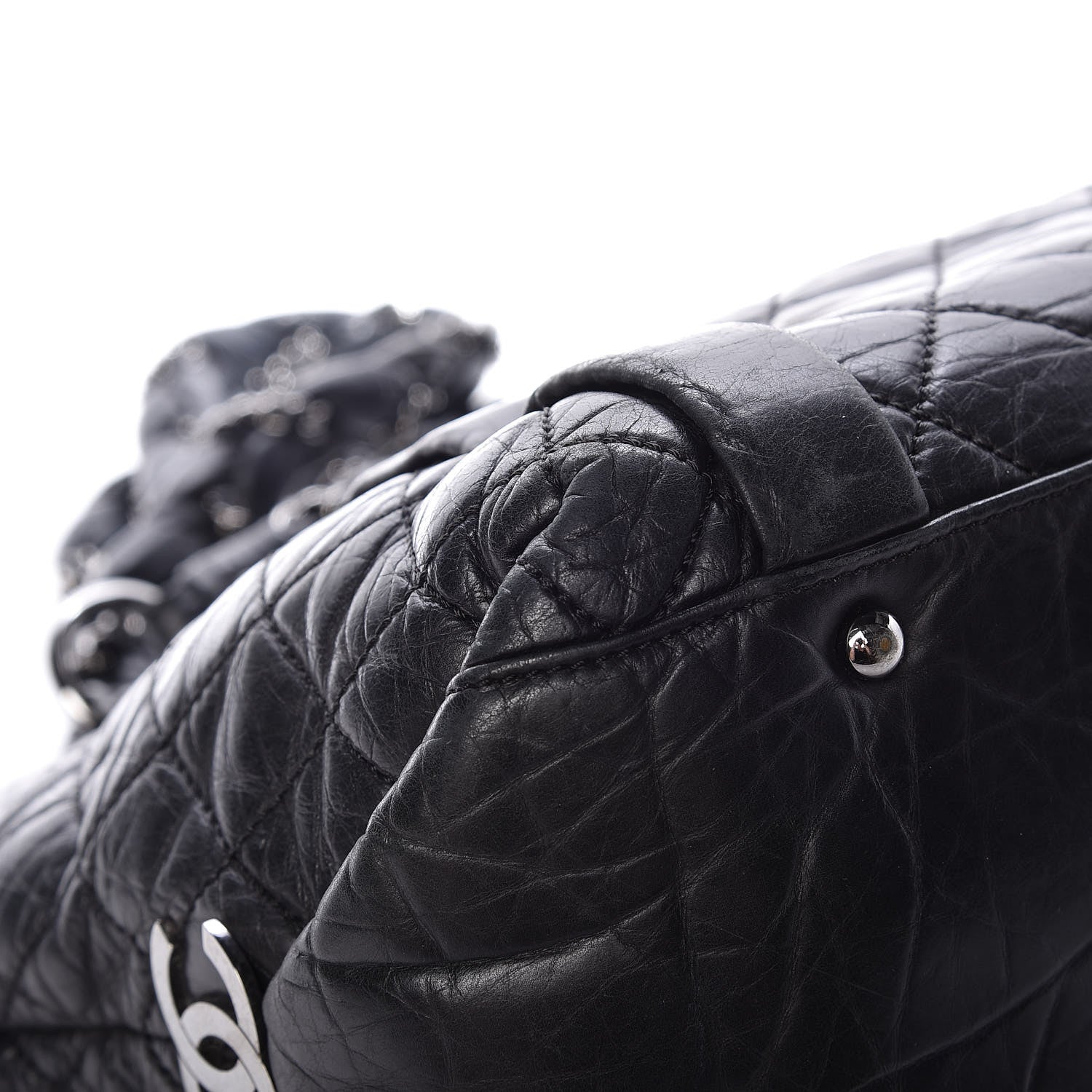Chanel Aged Calfskin Vintage Ligne Lady Braid Tote Black 11 of 12
