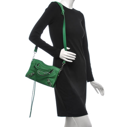 Balenciaga Agneau Silver Metallic Edge Hardware Mini City Vert Emeraude 2 of 7