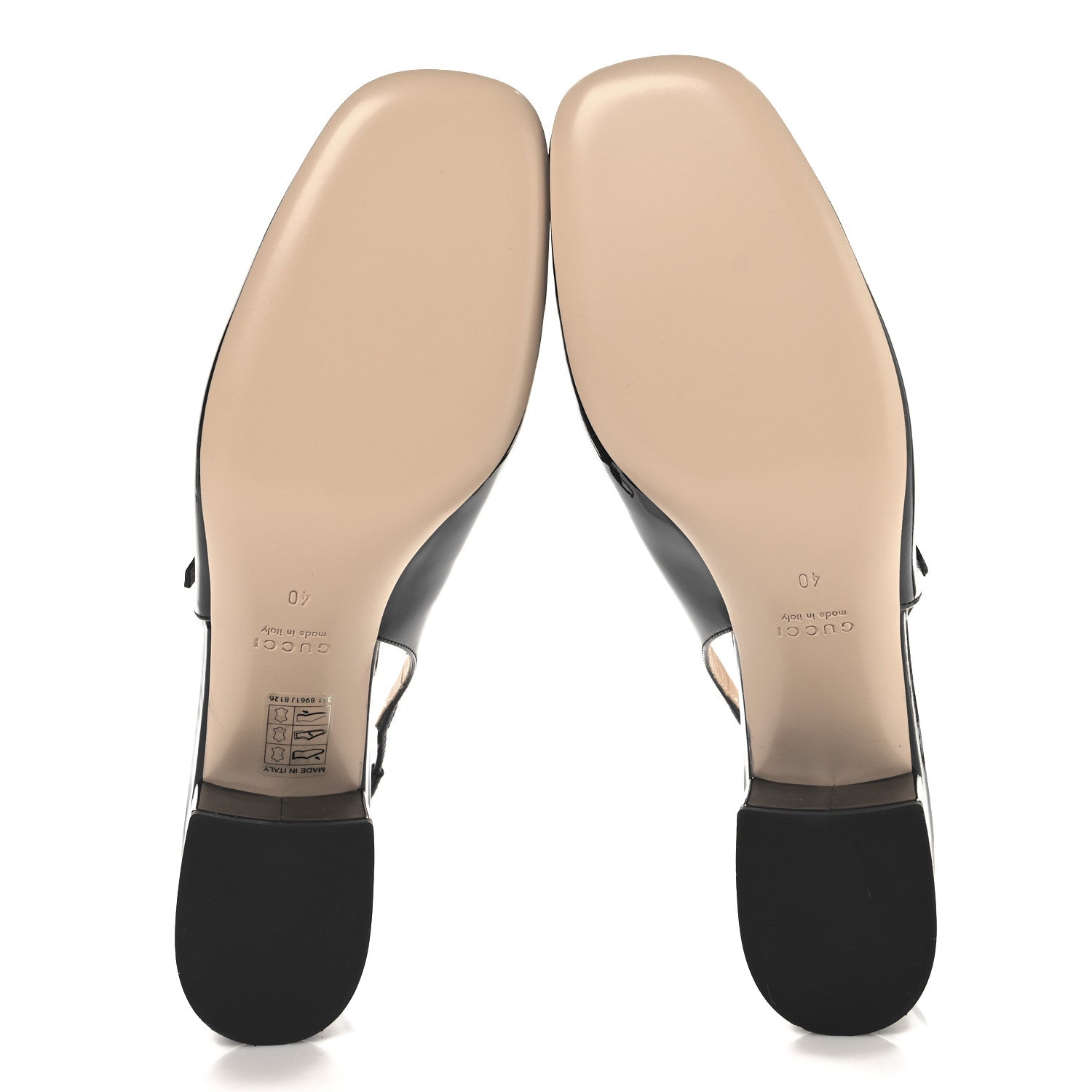 Gucci Patent Womens Horsebit Slingback Pumps 40 Black 6 of 10