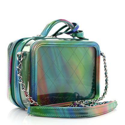 Chanel PVC Patent Calfskin Patent Lambskin Small CC Vanity Case Green 3 of 12