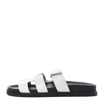 Hermes Calfskin Womens Chypre Sandals 38 White 1 of 11