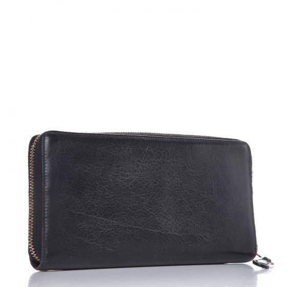 Balenciaga Agneau Giant 12 Rose Gold Hardware Continental Zip Around Wallet Black 3 of 8