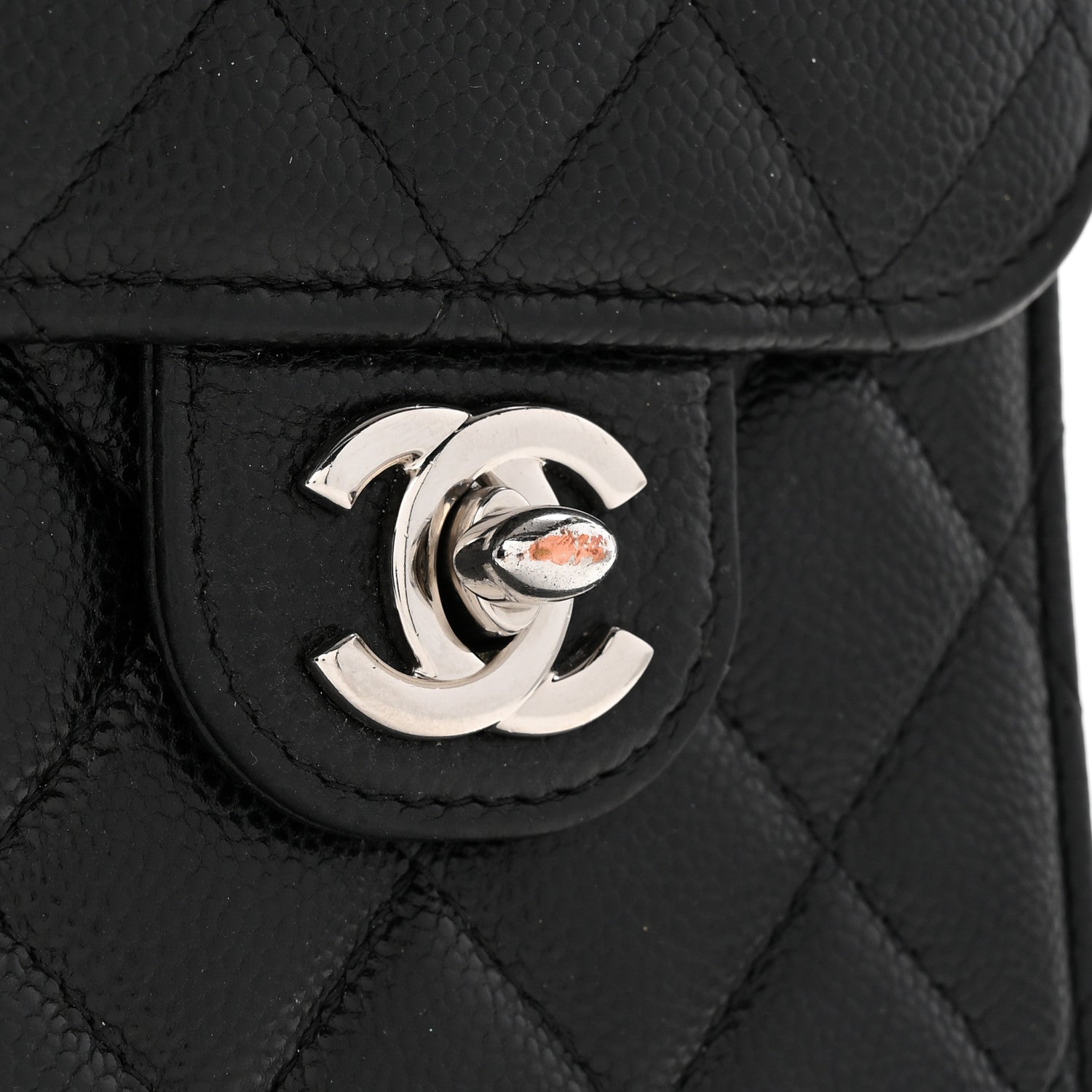 Chanel Caviar Quilted Classic Phone Holder Black 1713820