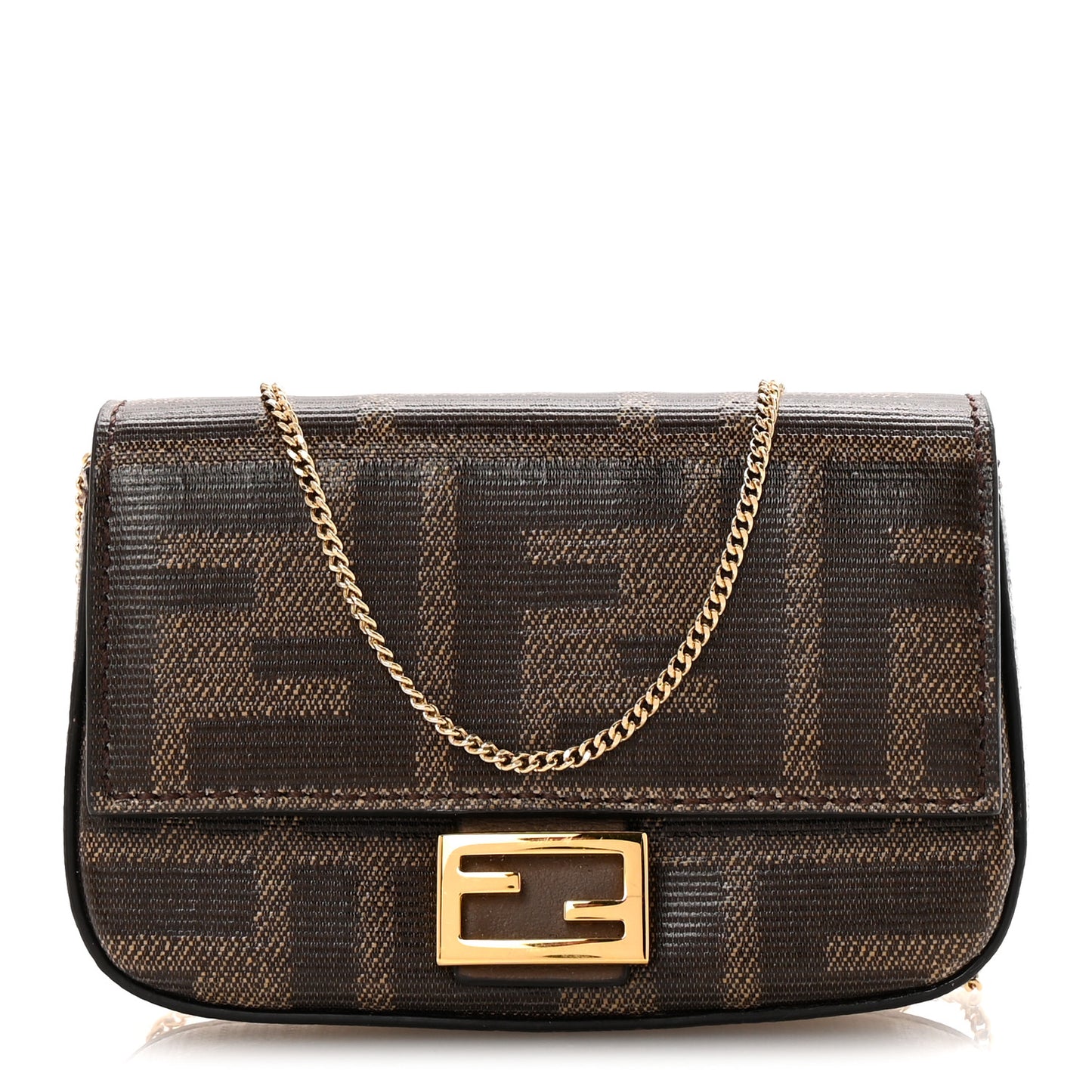 Glazed Fabric FF 1974 Nano Baguette Charm Mogano Panna
